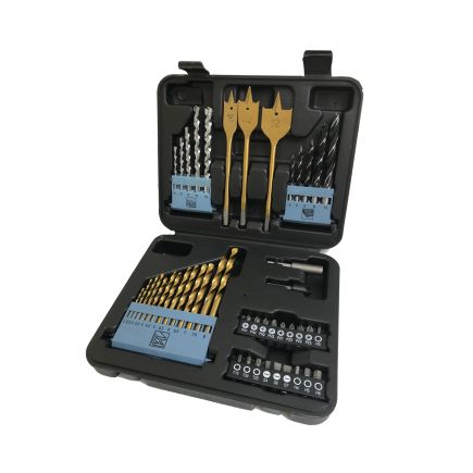 Lumberjack 46 Piece Drill Bit Set HSS Metal Wood Plastic Masonry