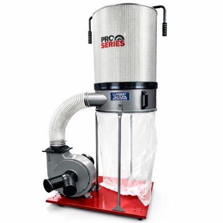 Lumberjack PRO SERIES 1500W Single Bag Dust Collector 203L Filtration 1 Micron Particles Includes Wheels