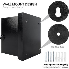 Lumberjack Key Cabinet Secure Storage for 100 Keys with Lock & Adjustable Hooks
