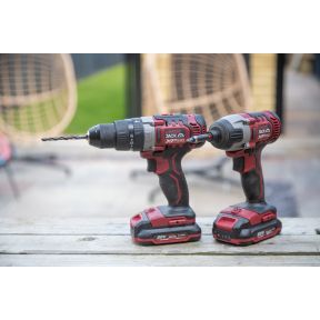 Lumberjack Cordless 20V 18 Piece Power Tool Kit, Drills, JigSaw, Circular Saw, Nail Gun, Planer, 4ah Batteries & More