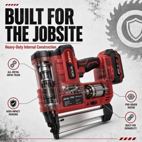 Lumberjack Cordless 20V XPSERIES Nail & Staple Gun Kit Fast Charger and 2Ah Battery with Case