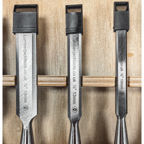 Lumberjack 8 Piece Bevel Edge Chisel Set with Strike Proof Caps Supplied in Wooden Case