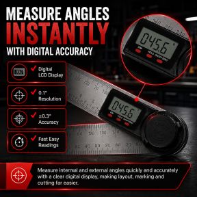 Lumberjack Digital LCD Angle Finder Stainless Steel Rule Trend 200mm Ruler 360 Degree Gauge