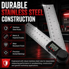 Lumberjack Digital LCD Angle Finder Stainless Steel Rule Trend 200mm Ruler 360 Degree Gauge