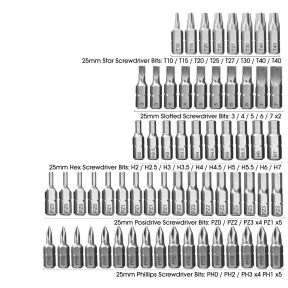 Lumberjack 150 Piece Drill Bit Set HSS Masonry Wood Screwdriver Bits