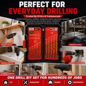 Lumberjack 17 Piece Drill Bit Set HSS Masonry Metal Bits