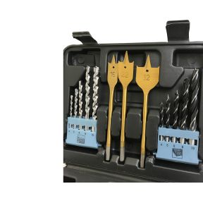 Lumberjack 46 Piece Drill Bit Set HSS Metal Wood Plastic Masonry