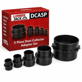 Lumberjack 5 Piece Dust Extractor Adaptor Set Adapts 100 mm Hose to 105 mm, 70 mm, 45 mm, 40 mm & 35 mm Universal Extraction Accessories