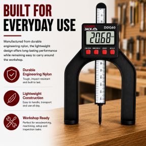 Lumberjack LCD Digital Height Depth Gauge Electronic Caliper Magnetic Ruler Tool 0- 85mm