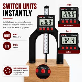 Lumberjack LCD Digital Height Depth Gauge Electronic Caliper Magnetic Ruler Tool 0- 85mm
