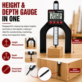 Lumberjack LCD Digital Height Depth Gauge Electronic Caliper Magnetic Ruler Tool 0- 85mm