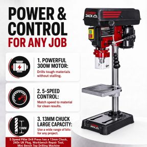 Lumberjack 13mm Bench Top Drill Press 5 Speed Electric Pillar Drills