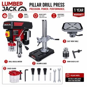 Lumberjack 16mm Bench Top Drill Press 12 Speed Electric Pillar Drills