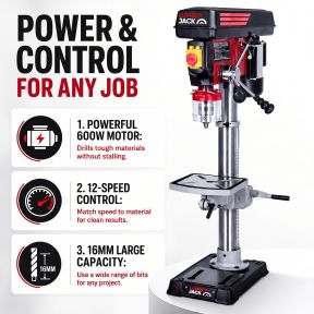 Lumberjack 16mm Bench Top Drill Press 12 Speed Electric Pillar Drills