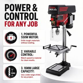 Lumberjack 16mm Bench Top Drill Press Digital Variable Speed Electric Pillar Drills