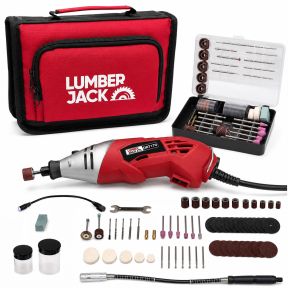 Lumberjack 170W Rotary Tool Set with 120 Accessories, Variable Speed 8000-35000 RPM for Polishing, Shaping, Drilling & Sanding