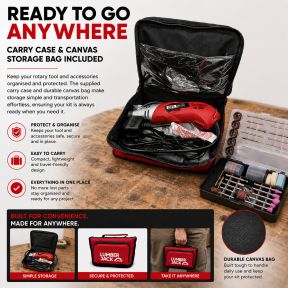 Lumberjack 170W Rotary Tool Set with 120 Accessories, Variable Speed 8000-35000 RPM for Polishing, Shaping, Drilling & Sanding