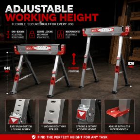 Lumberjack Heavy Duty Steel Saw Horse (Twin Pack)
