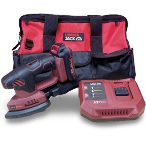 Lumberjack 20V Detail Sander 1x 2Ah Battery, Fast Charger & Carry Bag