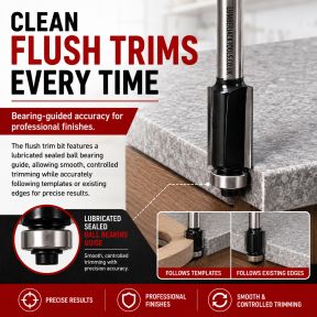 Lumberjack 4Pc TCT Kitchen Router Worktop Bit Set Tools Kit Cutter Laminate Worktop