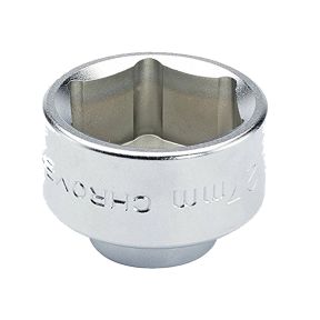 27mm Oil Filter Socket 6-Point Low Profile Oil Filter Wrench 3/8" Drive Silver 
