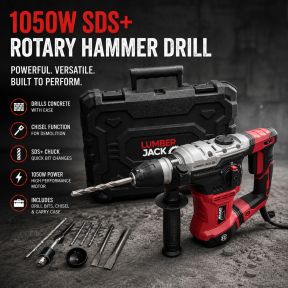 Lumberjack SDS Rotary Hammer Drill 1050W with Drill Bits and Chisel Included