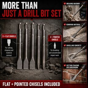 Lumberjack 17 Piece SDS Plus Drill Bit & Chisel Set in Metal Storage Case