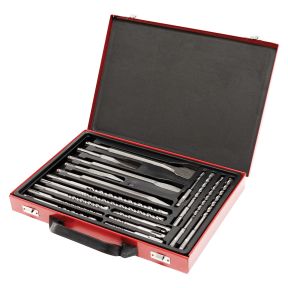 Lumberjack 17 Piece SDS Plus Drill Bit & Chisel Set in Metal Storage Case