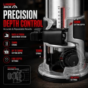 Lumberjack 710W Trim Router, Digital Display & 6 Variable Speeds, 13,000-33,000 RPM