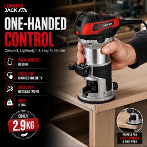 Lumberjack 710W Trim Router, Digital Display & 6 Variable Speeds, 13,000-33,000 RPM