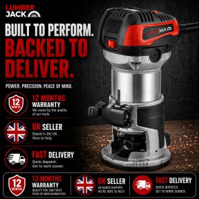 Lumberjack 710W Trim Router, Digital Display & 6 Variable Speeds, 13,000-33,000 RPM
