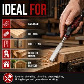 Lumberjack 4 Piece Chisel Set Bevel Edge With Strike Through Cap