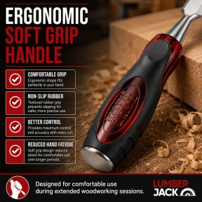 Lumberjack 8 Piece Bevel Edge Chisel Set with Strike Proof Caps Supplied in Wooden Case