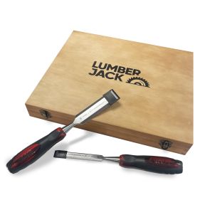 Lumberjack 8 Piece Bevel Edge Chisel Set with Strike Proof Caps Supplied in Wooden Case