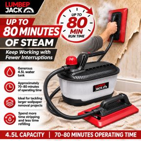 Lumberjack 2000W Wallpaper Stripper, Powerful Steam Wallpaper Remover 230V