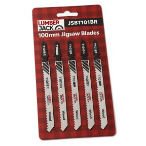 Lumberjack T-Shank Jigsaw Blades 5 Pack 100mm Clean Reverse Cuts for Wood & Laminates