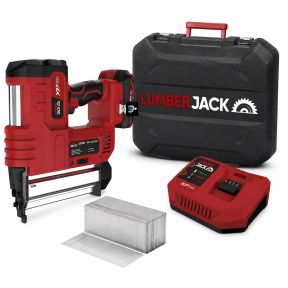 Lumberjack Cordless 20V XPSERIES Nail & Staple Gun Kit Fast Charger and 2Ah Battery with Case