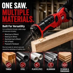 Lumberjack Reciprocating Recip Saw Heavy Duty with 1200W Motor for Metal Wood & Plastic Use